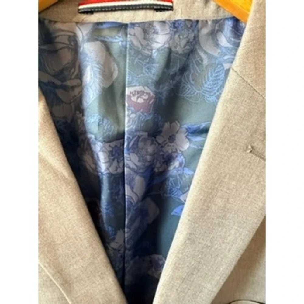 Soul of London Mens Slim Fit 7 Inch Drop Blazer Jacket Silver Grey 50R